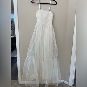 Polka dot white tulle wedding style dress